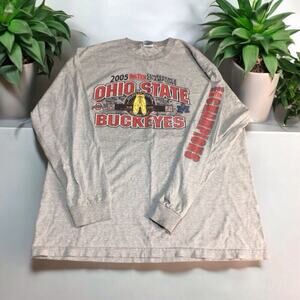 Ohio State Buckeyes Men's XL Gray Long Sleeve TShirt NCAA College University Y2K